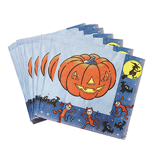 Halloween Servietten in blau/ orange