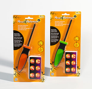 Mit dem K�rbis-Schnitmesser ein tolles K�rbisgesicht zaubern - jeder ist ein Unikat!