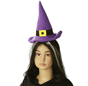 Haarreif mit Hexenhut in schwarz/lila